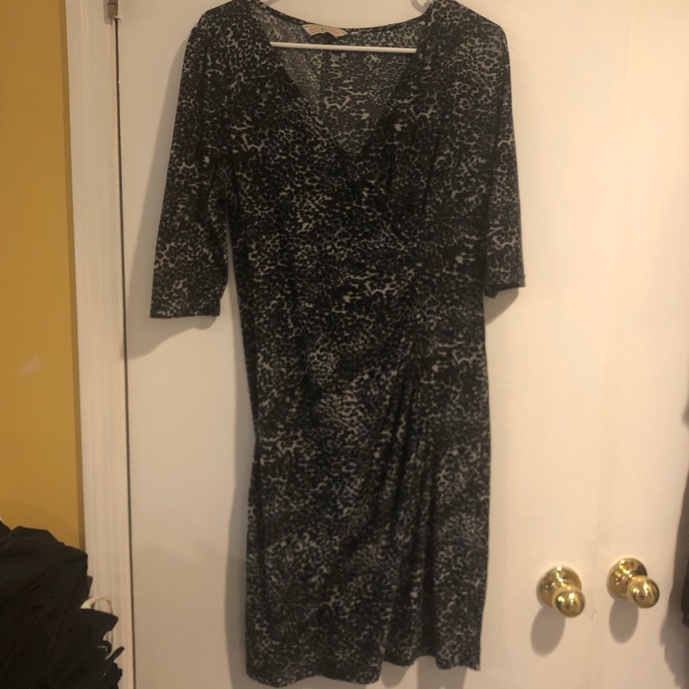 Black and white wrap dress